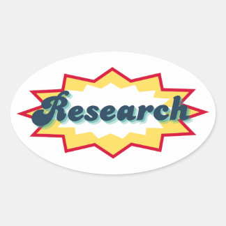 Research Sticker, comic book pop design Ovale Sticker