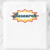 Research Sticker, comic book pop design Ovale Sticker (Tas)