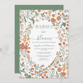 Reseda Groene Wilde Bloemen Lijst Baby's in Bloei Kaart (Voorkant / Achterkant)