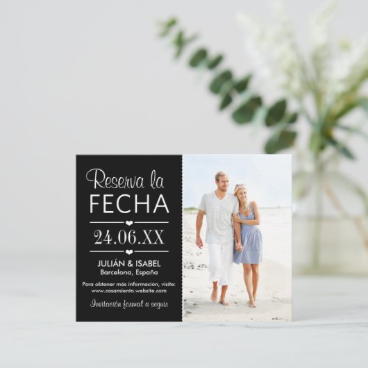 Reserva de la Boda la Tarjeta de Fecha Kaart (Staand voorkant)