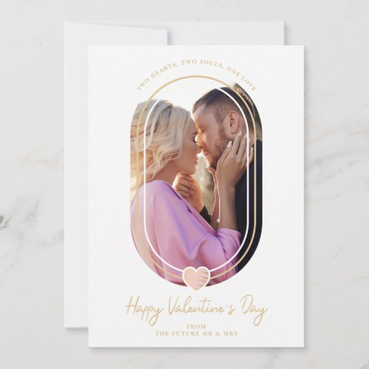 Reserva La Fecha Arch Effect Pink Heart Happy Vale Save The Date (Voorkant)