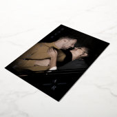Reserva La Fecha B&W Sophisticated Photo Couple Mi Folie Uitnodiging (Gedraaid)