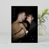 Reserva La Fecha B&W Sophisticated Photo Couple Mi Folie Uitnodiging (Staand Voorkant)