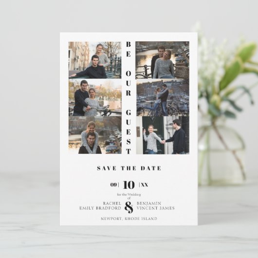 Reserva La Fecha Black Love Simple Elegant Modern Save The Date (Staand voorkant)