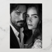 Reserva La Fecha Black White Spanish Wedding Photo Folie Uitnodiging (Achterkant)