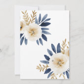 Reserva La Fecha Boda Spring Floral Blue Gold Save The Date (Achterkant)