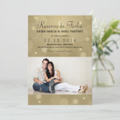 Reserva la Fecha Casamiento Anuncio Targeta Foto Kaart (Staand voorkant)