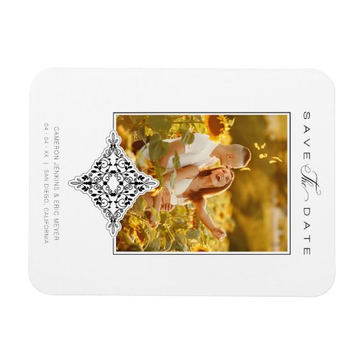 Reserva La Fecha Covid19 Black Chic Lace Romantic Magneet (Horizontaal)