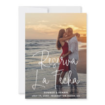 Reserva la Fecha Elegant Script Photo Spaans