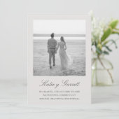 Reserva la Fecha Elegant Simple Gray Photo Spain Save The Date (Staand voorkant)