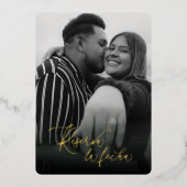 Reserva la Fecha en Moderno Blanco y Negro Folie Uitnodiging (Voorkant)