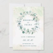Reserva La Fecha Eucalyptus Greenery Spaans Save The Date (Voorkant)