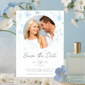 Reserva La Fecha Fancy Flowers Classic Floral Blue Save The Date