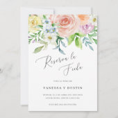 Reserva La Fecha Floral Waterverf Weddenschap Spaa Save The Date (Voorkant)
