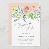 Reserva La Fecha Floral Waterverf Weddenschap Spaa Save The Date (Voorkant / Achterkant)