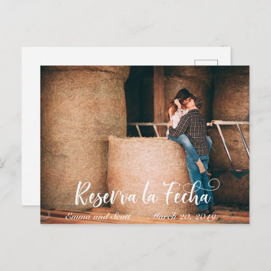 Reserva La Fecha Foto Bewaar de datum Spaans Aankondigingskaart (Voorkant / Achterkant)
