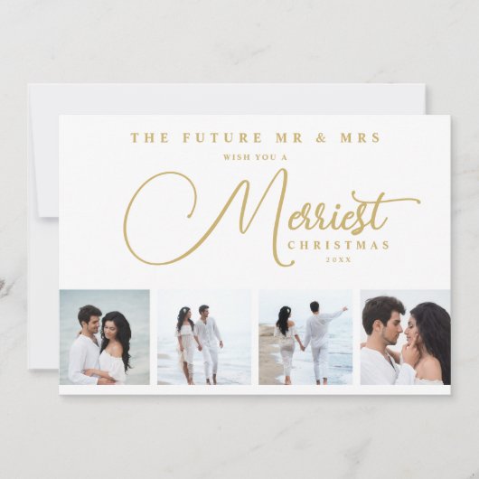 Reserva La Fecha Gold Exquisite Modern Wedding Chr Save The Date (Voorkant)