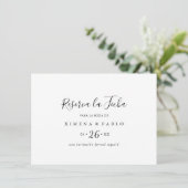 Reserva La Fecha Horizontal Minimalista Save The Date (Staand voorkant)