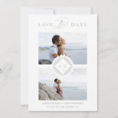 Reserva La Fecha Initialen Trend Chic Ornament Sop Save The Date (Voorkant)