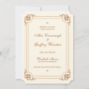 Reserva La Fecha Ivory Copper  Spaans Save The Date