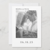Reserva La Fecha Modern Black and White Photo Save The Date (Voorkant)