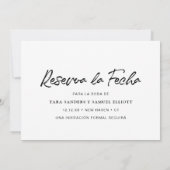 Reserva la Fecha Modern Brush Script Save The Date (Achterkant)