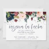 Reserva La Fecha Modern FloralInvitation Save Save The Date (Voorkant)