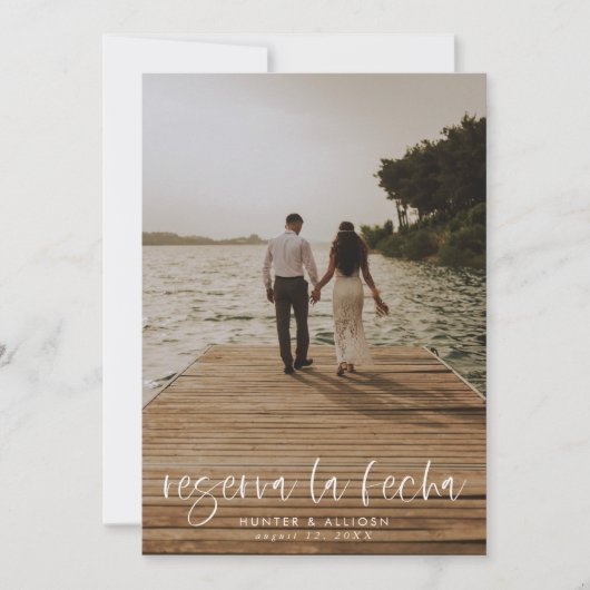 Reserva La Fecha Modern Fotouitnodiging Save The Date (Voorkant)