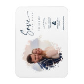 Reserva La Fecha Modern Grunge Ink Effect Photo En Magneet (Verticaal)