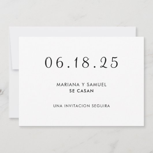 Reserva La Fecha Modern minimalistisch Spaans Save The Date (Voorkant)