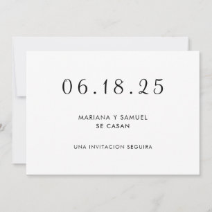 Reserva La Fecha Modern minimalistisch Spaans Save The Date