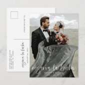 Reserva La Fecha Modern Photo Briefkaart (Voorkant / Achterkant)