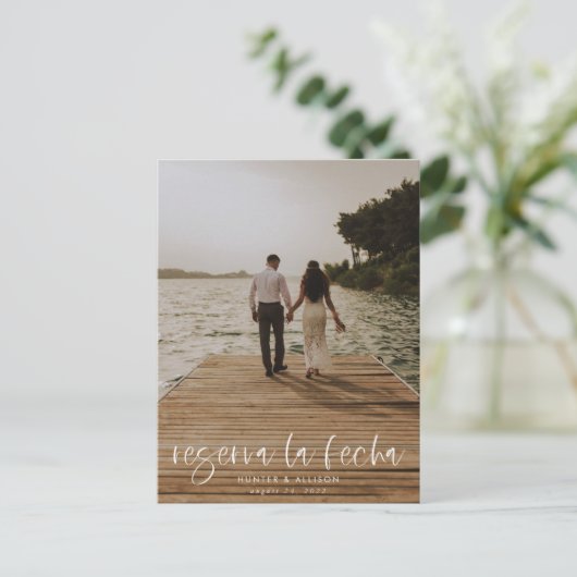 Reserva La Fecha Modern Photo Briefkaart (Staand voorkant)
