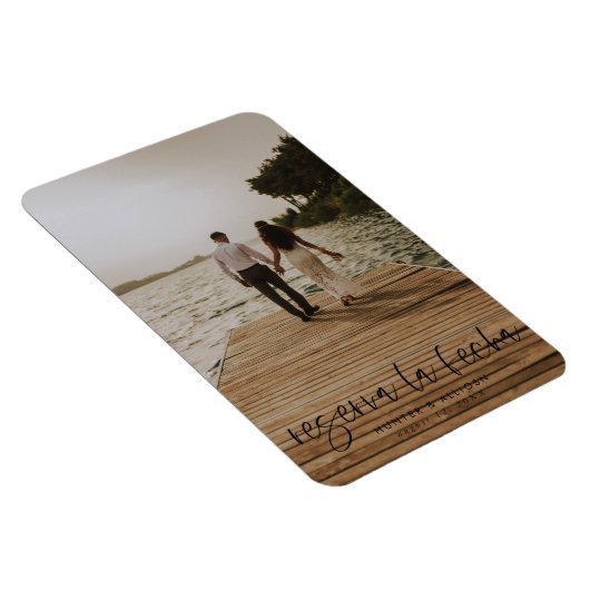 Reserva La Fecha Modern Photo Invitation Magnet Magneet (Rechterzijde)