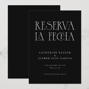 Reserva La Fecha Modern Zwart Spaans Bruiloft Save The Date