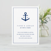 Reserva La Fecha Nautical Anchor Monogram Spaans Save The Date (Staand voorkant)