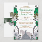Reserva La Fecha Quinceanera Green Charra, Save The Date (Voorkant / Achterkant)