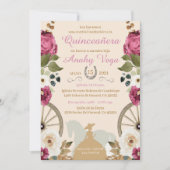 Reserva La Fecha Quinceanera Pink Charra, Purple Save The Date (Voorkant)