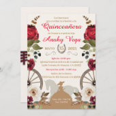 Reserva La Fecha Quinceanera Red Charra, Watercol Save The Date (Voorkant / Achterkant)