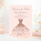 Reserva la Fecha Quinceañera Roze Jurk Save The Date