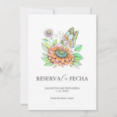 Reserva la Fecha Quinceañeras Mariposas Save The Date (Voorkant)