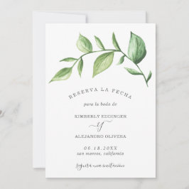 Reserva La Fecha Rustic Elegant Greenery Spaans Save The Date