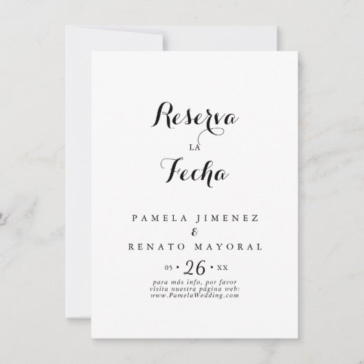 Reserva la Fecha Save The Date (Voorkant)