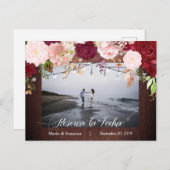 Reserva la Fecha Save the Date Spanish Wood Aankondigingskaart (Voorkant / Achterkant)