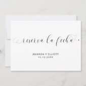 Reserva la Fecha Simple Black en White Spaans Save The Date (Voorkant)