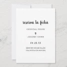 Reserva la Fecha Simple Black en White Spaans Save The Date