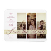 Reserva La Fecha Simple Elegant Script 3 Photos Co Magneet (Horizontaal)