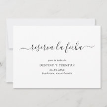 Reserva La Fecha Simple Elegant Spain Wedding