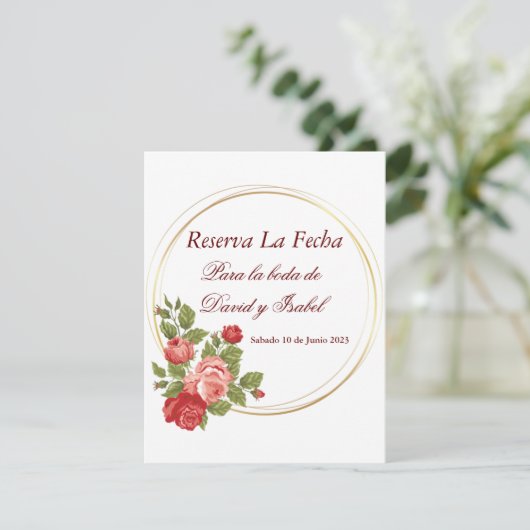 Reserva La Fecha (Spaans behalve datum) Save The Date (Staand voorkant)