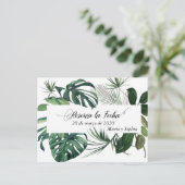 Reserva La Fecha Tropical Bewaar de datum Aankondigingskaart (Staand voorkant)